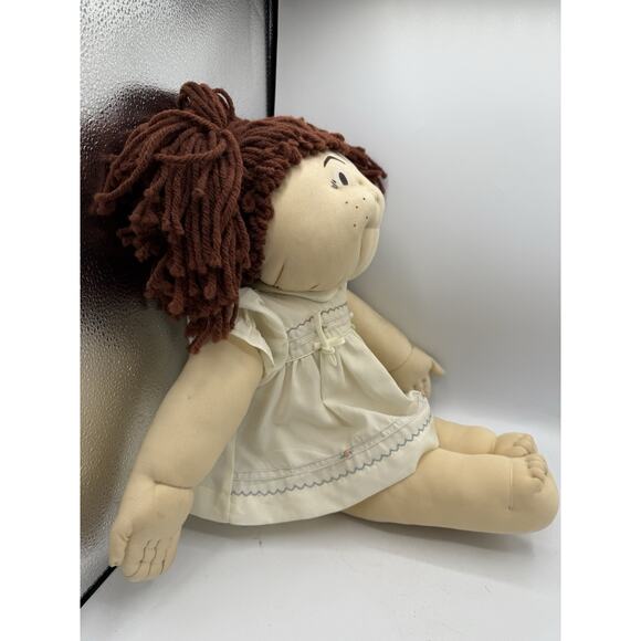 Handmade Vintage Soft Cloth Adoption Doll 21” – Painted Face, Red Yarn Hair - Picture 2 of 6